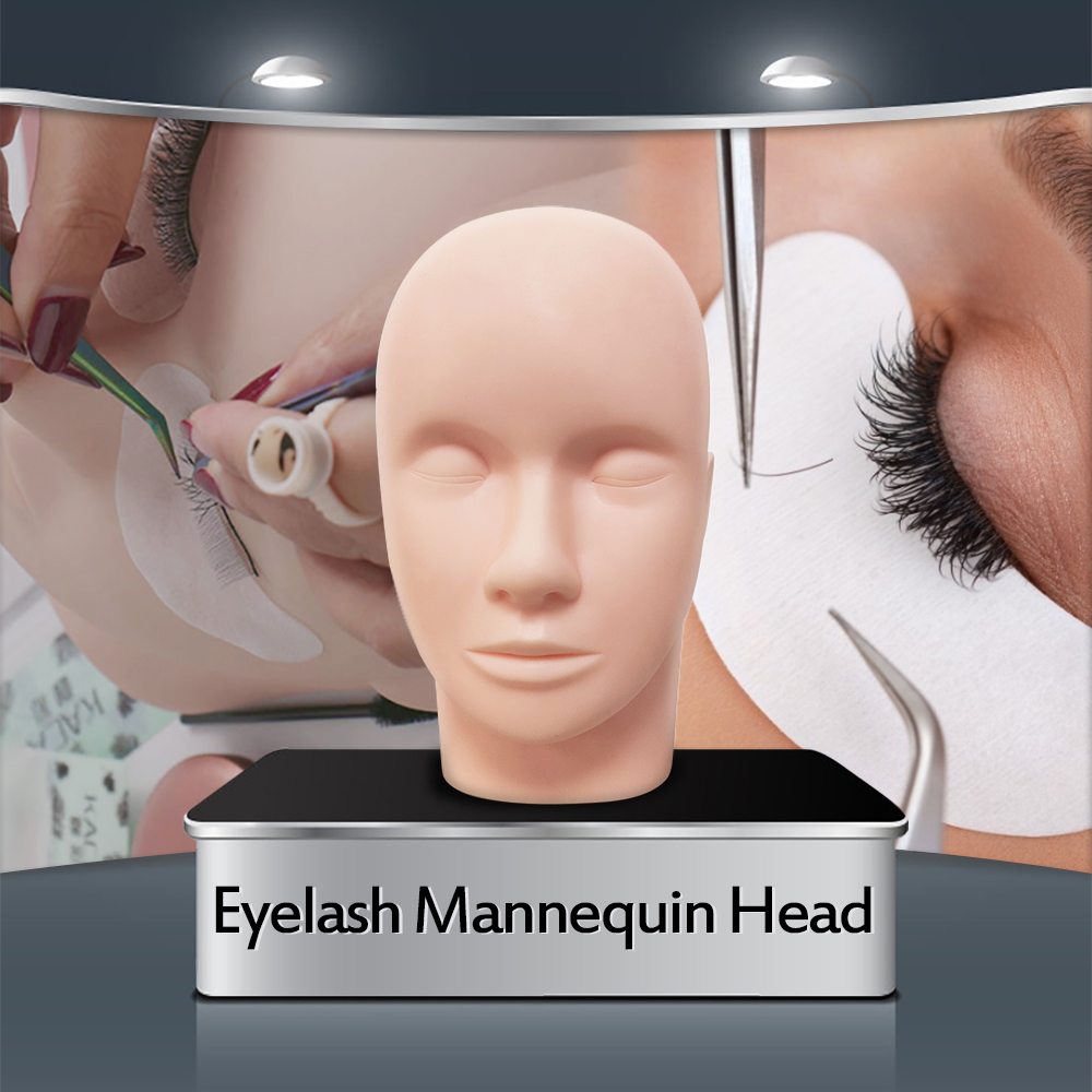 Silicone Flat Model Heads Extensions Makeup Tools Practice Lash Rubber Eyelash Extension Training Mannequin Head