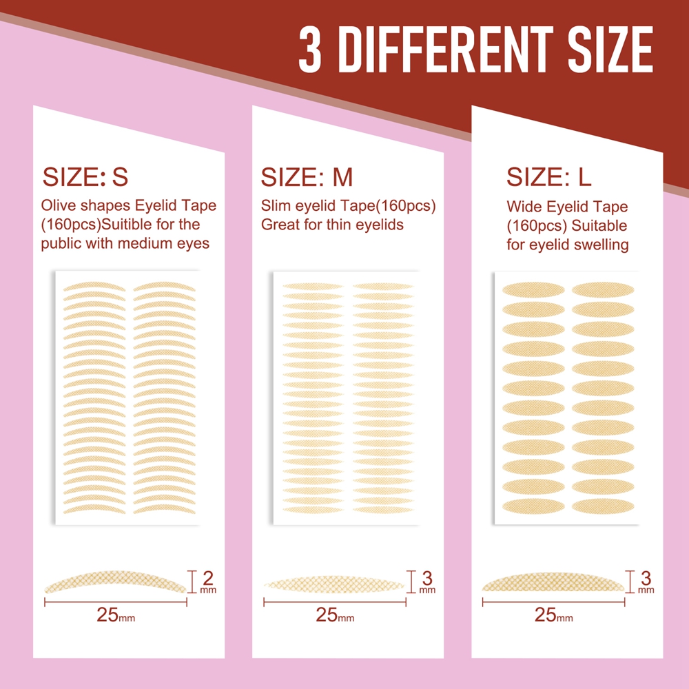 ELAIMEI 480 Pcs Transparent Natural Long Lasting Waterproof Invisible Double Eyelid Sticker Eyeliner Sticker Lace Eyelid