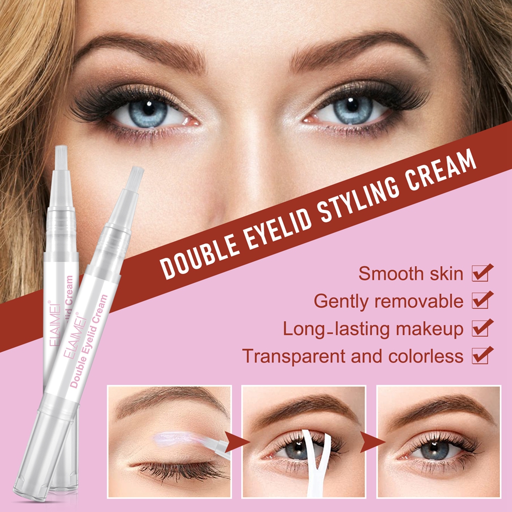 ELAIMEI 480 Pcs Transparent Natural Long Lasting Waterproof Invisible Double Eyelid Sticker Eyeliner Sticker Lace Eyelid