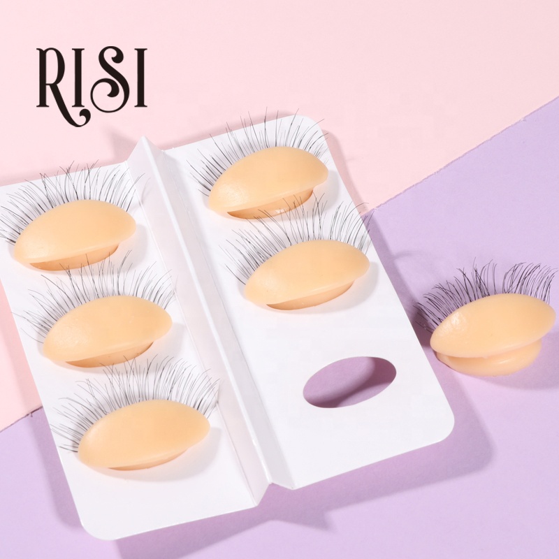 RISI For Beginner Eyelashes Extension Silicone Head Eye Practice Head Mannequin Removable Eyelid Eyes Makeup Tools