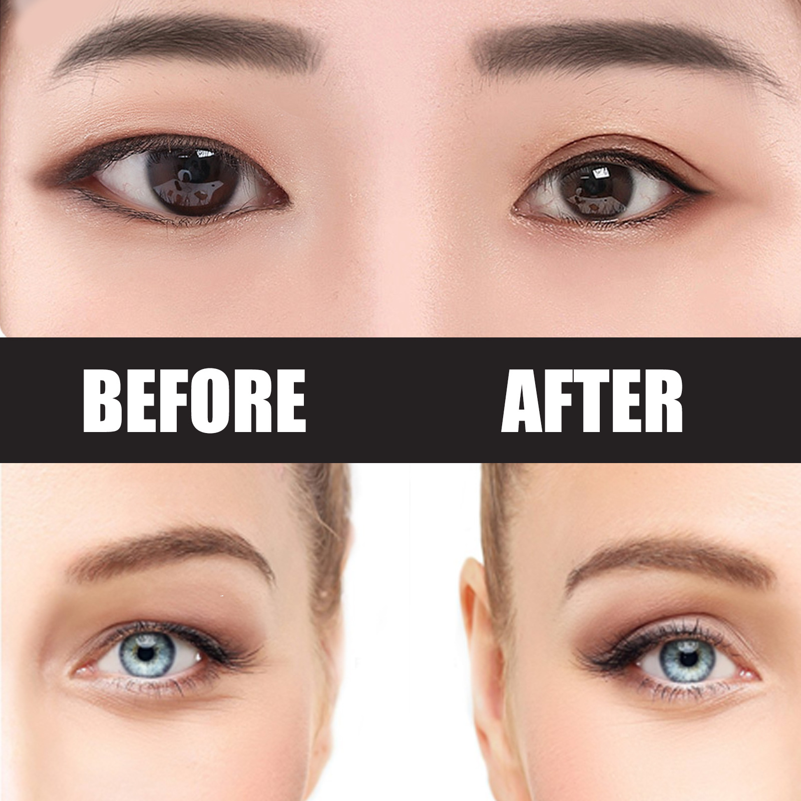 eelhoe Invisible Double Eyelid Tape Self-Adhesive Transparent Eyelid Stickers Slim/Wide Waterproof Fiber Stickers for ey