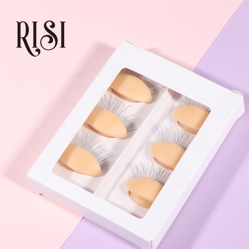RISI  Sale 6 Pairs/Box Lash Replaceable Eyelids For Mannequin Head Lash Eyelids For Eyelash Beginner Lash Tools