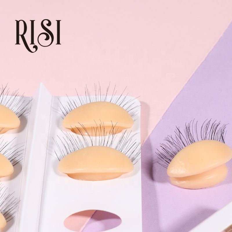 RISI  Sale 6 Pairs/Box Lash Replaceable Eyelids For Mannequin Head Lash Eyelids For Eyelash Beginner Lash Tools