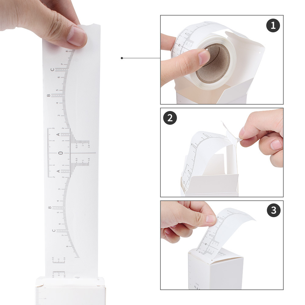 Disposable eyebrow design standard tattoo eyebrow ruler Microblading Ruler Sticker Tools Eyebrow Shaping Stencil Stick