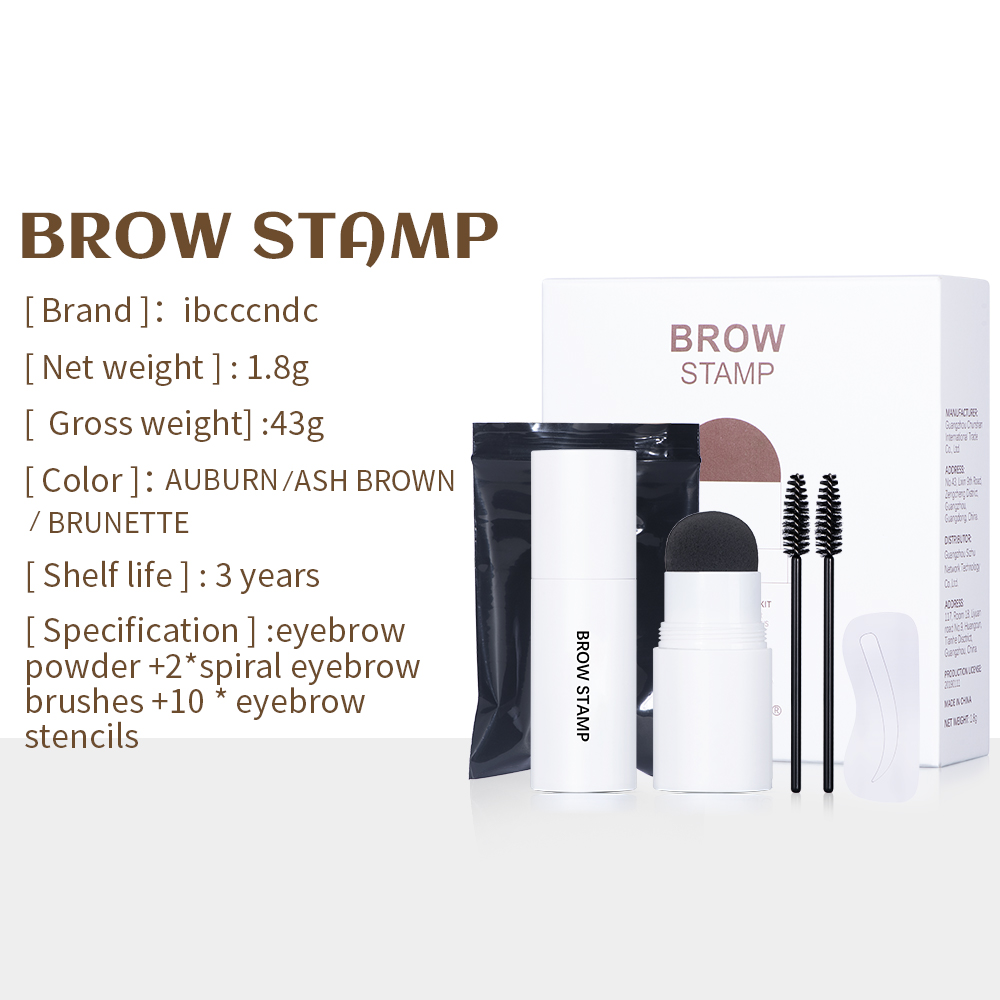  Waterproof Long Lasting Brow Stamp  Eyebrow Powder with 10 Stencils