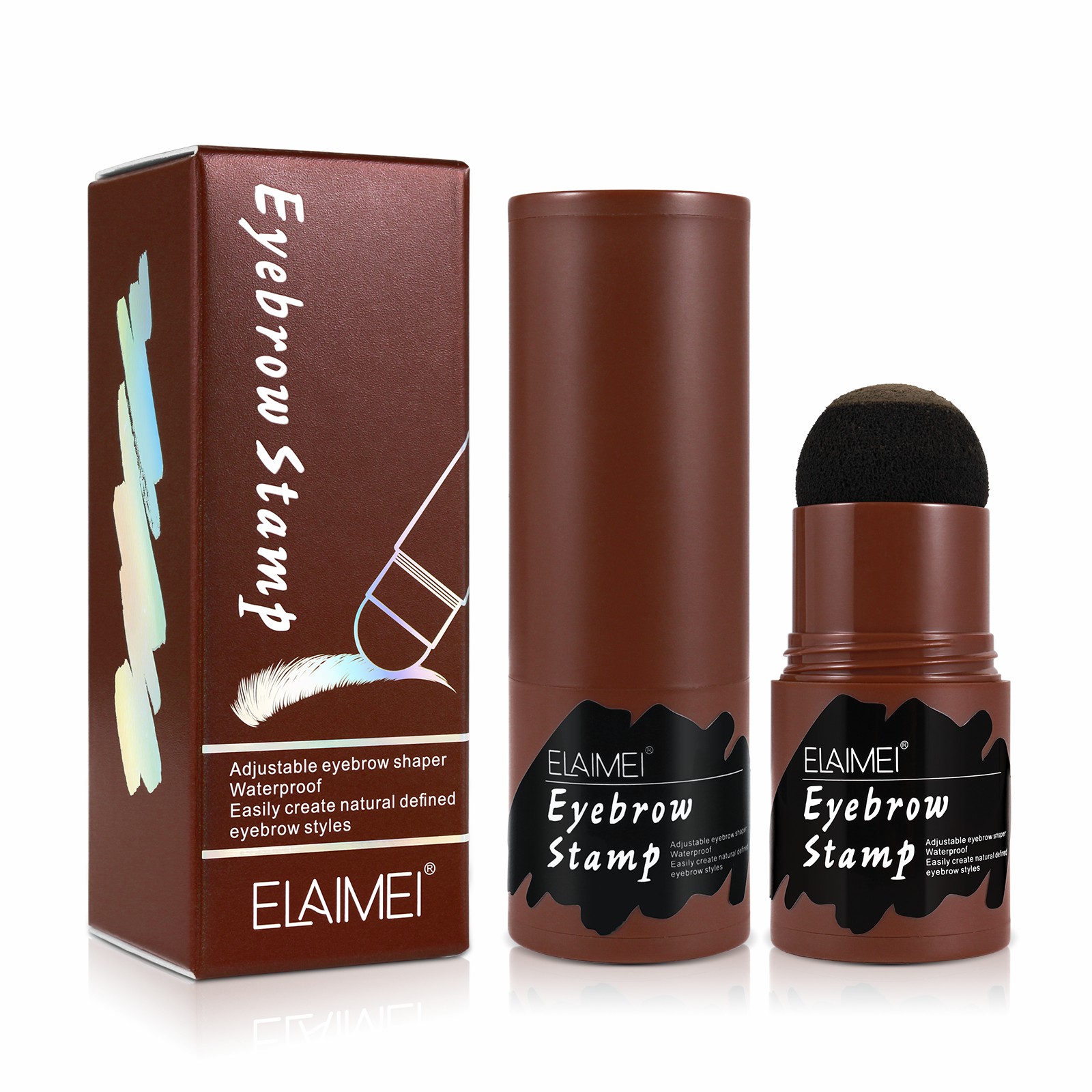 One Step Eyebrow Stamp Shaping Kit 10 Kind Eyebrow Stencil Shaping Makeup Set Eye Brow Powder Stamp Perfect Eyebrow in S