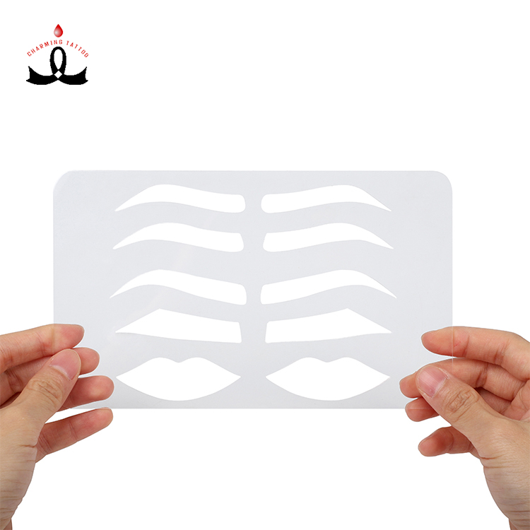 Lushcolor areola tattoo Transparent Eyebrow Lip Template Reusable Eyebrow Practice Stencil for PMU and Microblading Cour