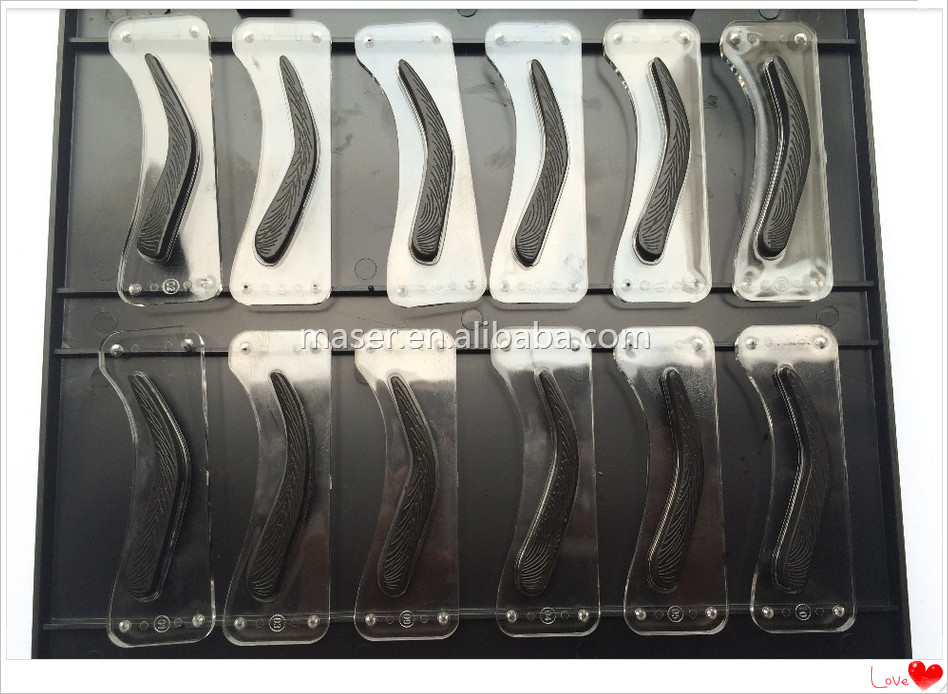 12 Styles Eyebrow Tattoo Shaping Stencil Kit 3D Effect Eyebrow Shape Design Eyebrow Stamp Tattoo Stencil
