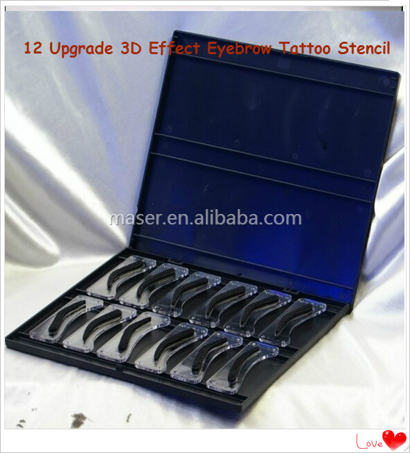 12 Styles Eyebrow Tattoo Shaping Stencil Kit 3D Effect Eyebrow Shape Design Eyebrow Stamp Tattoo Stencil