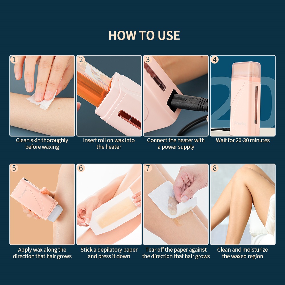 Foreverlily Wax Heater Wax Roller Epilator Depilatory Heater Hair Removal Fast Heating Machine Body Leg Hair Waxing Warm