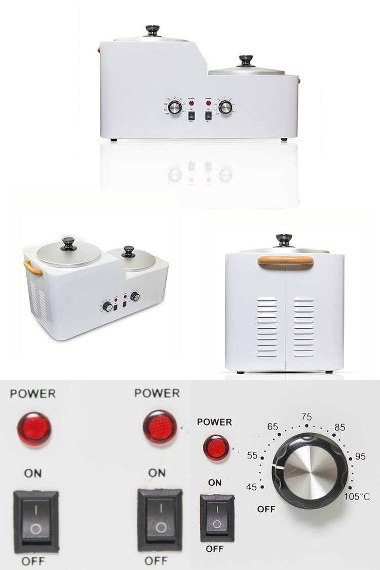 Professional Spa Salon Electric Depilatory Double Pot Wax Warmer Heater Machine