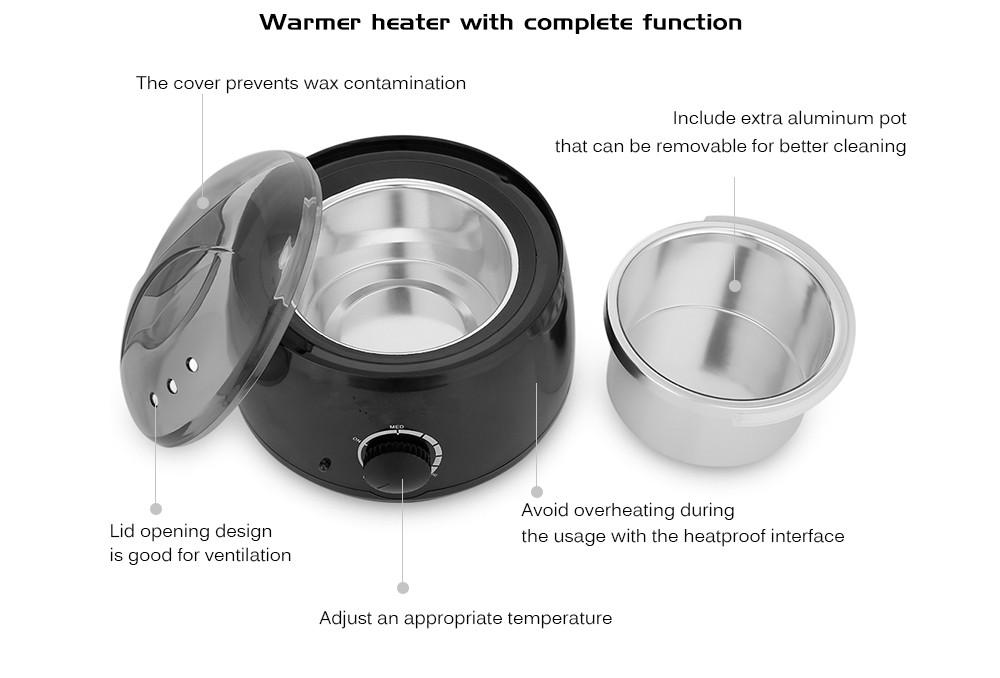 Professional Electric Wax Warmer Paraffin Depilatory Wax Heater Hair Removal Kit Wax Heater