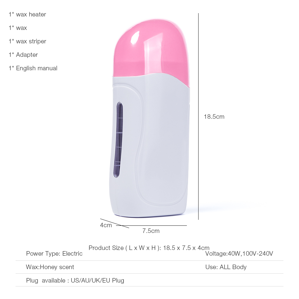 Portable Wax Warmer for Hair Removal, Electric Depilation Roll On Brazilian Wax Heater for Women and Men