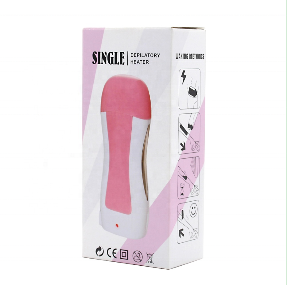 Dropshipping Pink 100 G Private label Depilatory Roller Heater depilatory Roll On Wax warmer hand held single roller wax