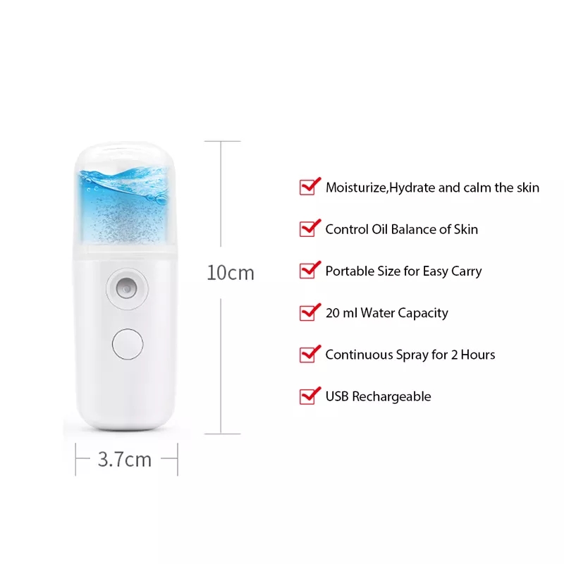 Mini portable pocket handy facial mist usb nan omister nano mist humidifier for face