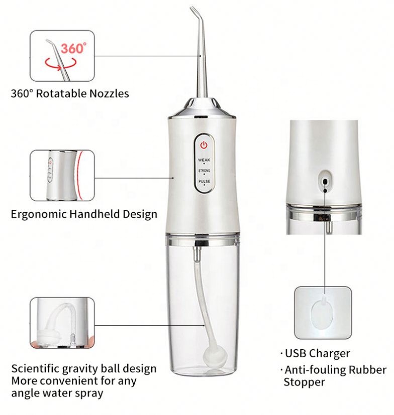 Professional Oral Dental Cordless Oral care Irrigator Sonic Machine Water Flosser Portable Dental Flosser