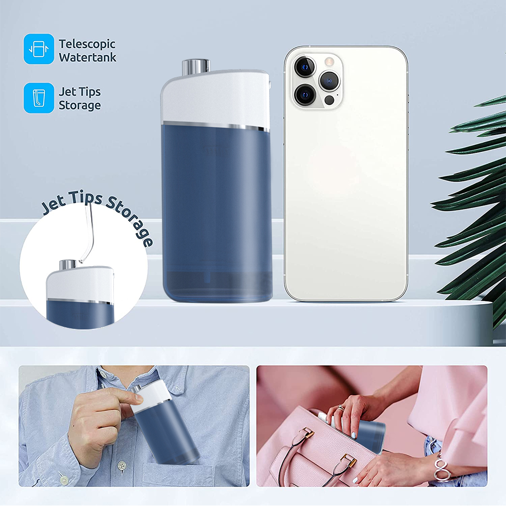 Portable Rechargeable Travel Dental Air Pick Flosser Mini Handheld Cordless Flossing Power Oral Water Irrigator Teeth Cl