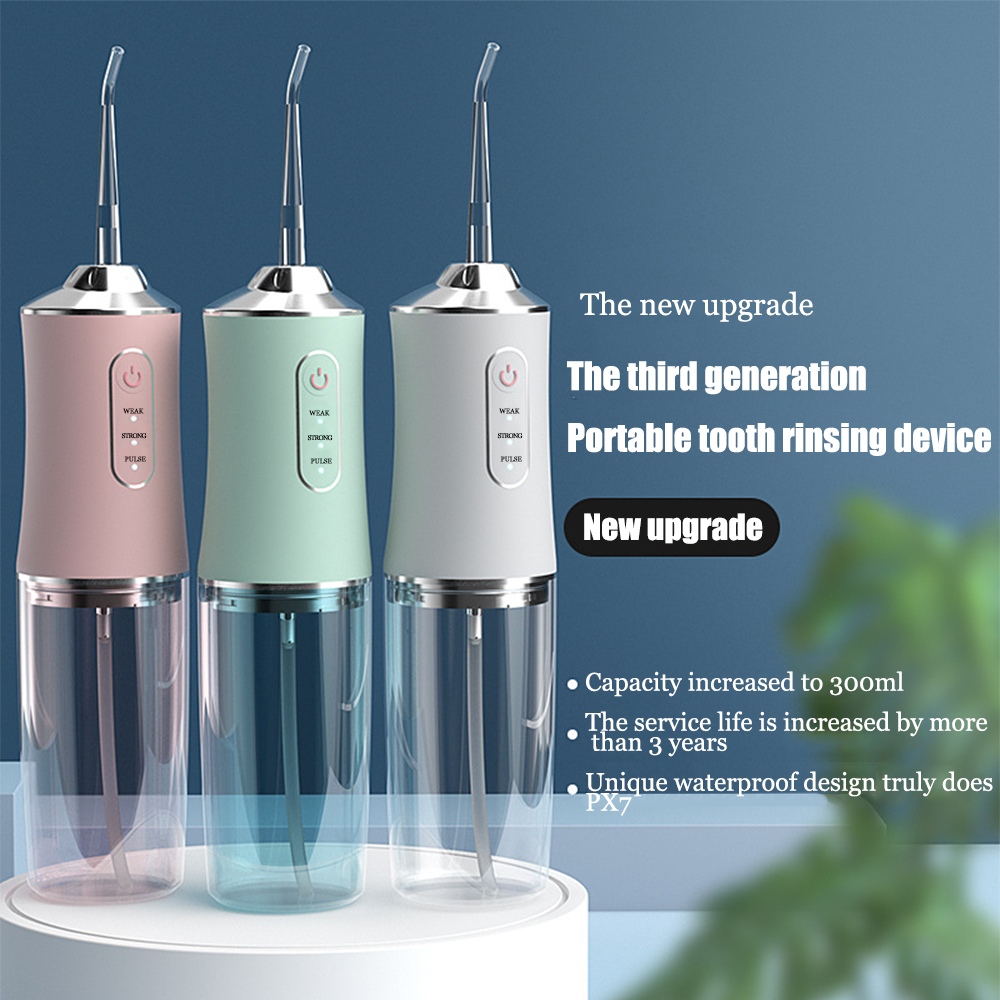 Water Flosser Cordless Teeth Cleaner with 3 Modes Rechargeable IPX7 Waterproof Dental Oral Irrigator for Travel Home Bra