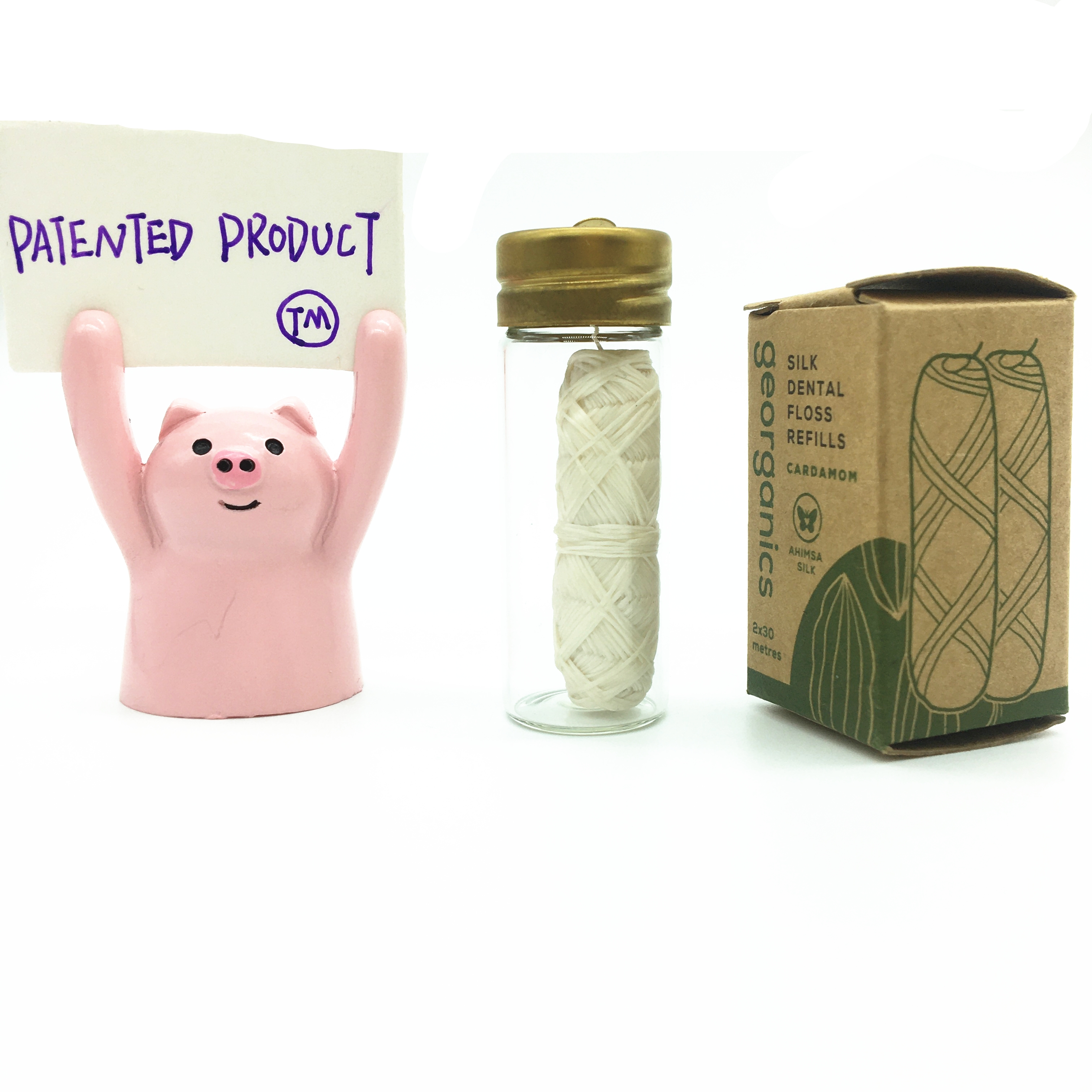 silk biodegradable zero waste tooth floss hilo dental flosser with mint flavour