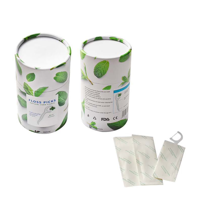 New Eco-friendly Biodegradable Zero Waste Mint  Flavor Dental Floss Picks