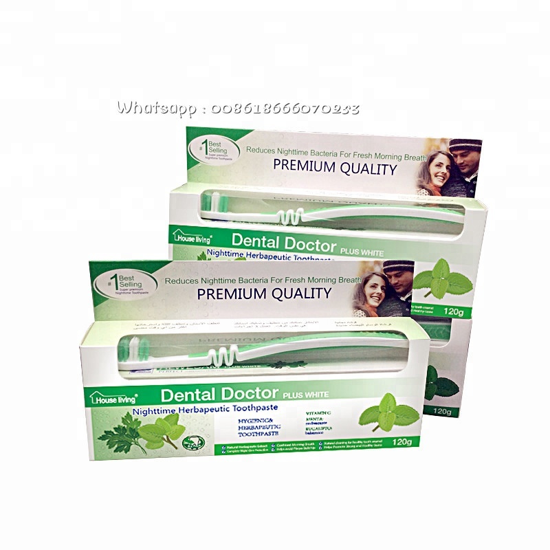 Hot sale toothbrush with toothpaste aloe vera leaf extract green gel natural toothpaste