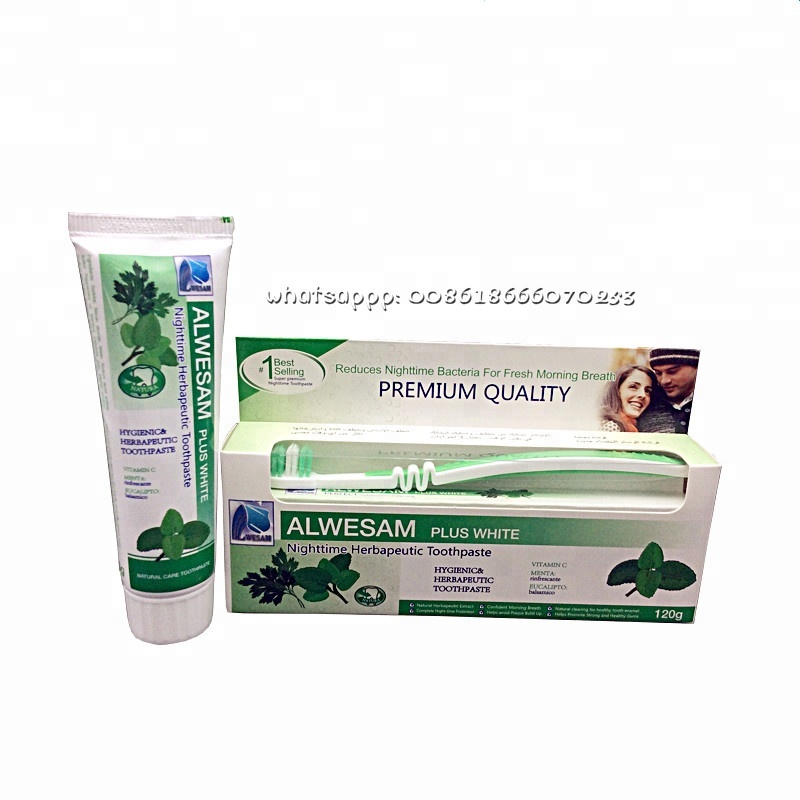 Hot sale toothbrush with toothpaste aloe vera leaf extract green gel natural toothpaste