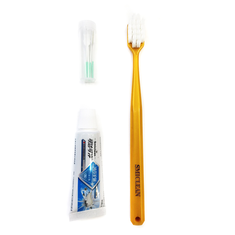 Soft Bristles with Travel Toothbrush with toothpaste and interdental brush Case adult Toothbrush