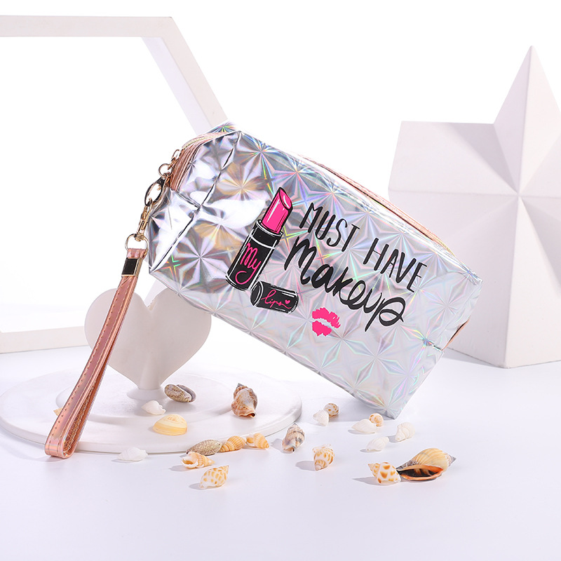 Luxury Lady Series Fashion Styling Professional Lip MakeUp organizer PVC Leather Cosmetic Pouch Toiletry Bag