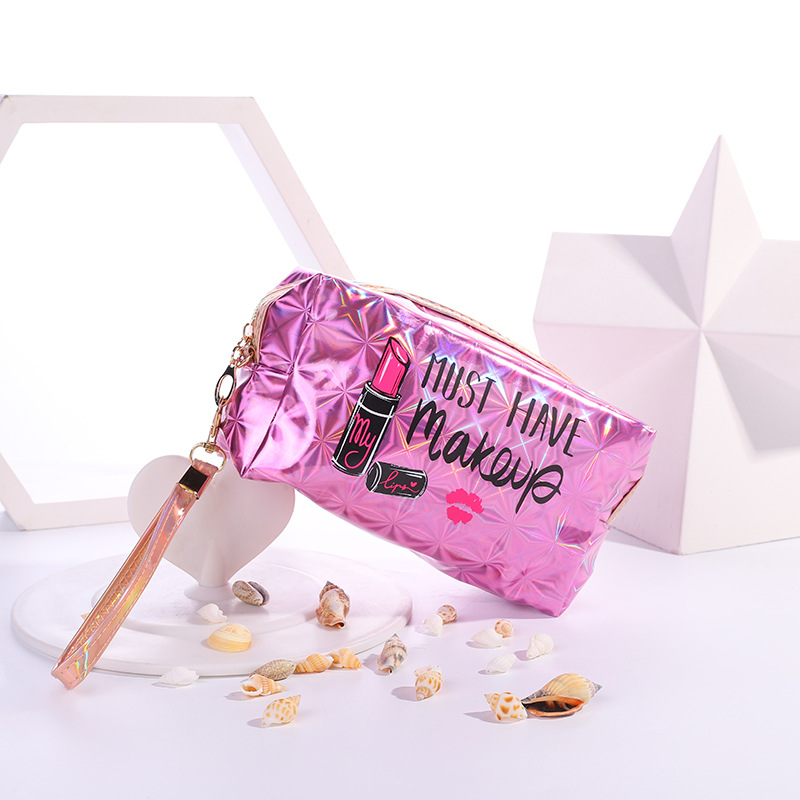 Luxury Lady Series Fashion Styling Professional Lip MakeUp organizer PVC Leather Cosmetic Pouch Toiletry Bag
