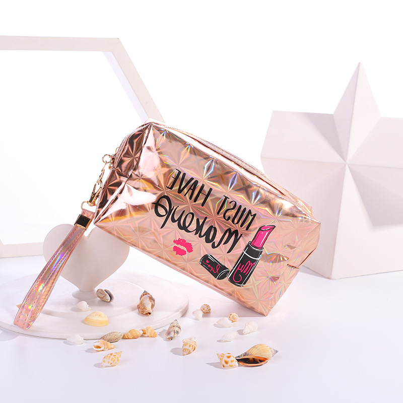 Luxury Lady Series Fashion Styling Professional Lip MakeUp organizer PVC Leather Cosmetic Pouch Toiletry Bag