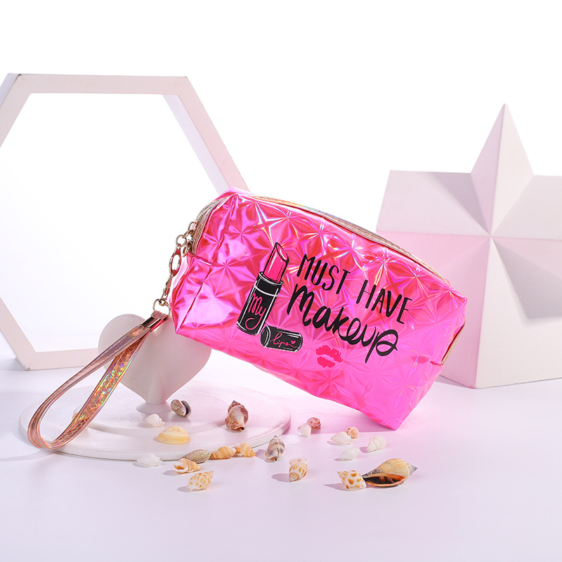 Luxury Lady Series Fashion Styling Professional Lip MakeUp organizer PVC Leather Cosmetic Pouch Toiletry Bag