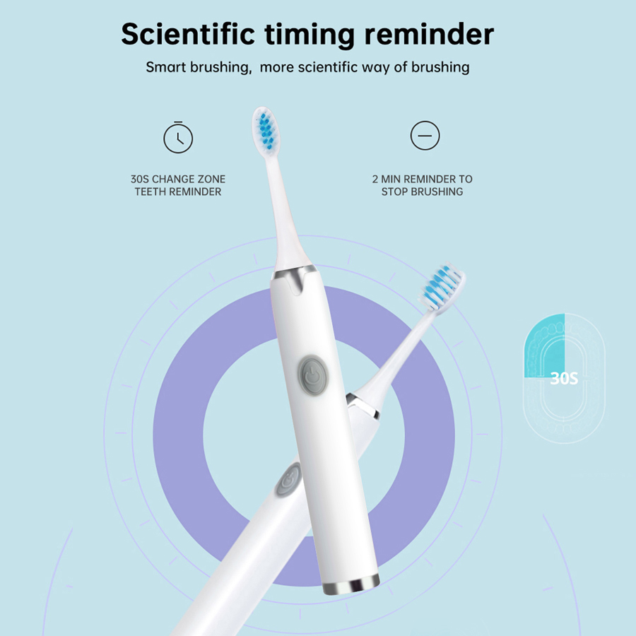 Sample Battery Powered Ultrasonic White Electric Toothbrush  Automatic Electric Toothbrush