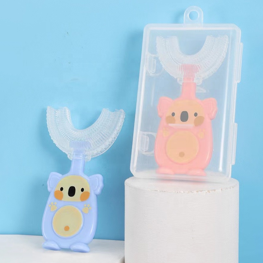 Kids U Shaped Toothbrush Manual Training Tooth Brush Whitening Massage Toothbrush Whole Mouth Toothbrush for Kids 2-12 Y