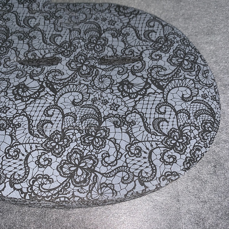 Black lace design natural fiber sheet mask face care serum filling paper facial mask sheet