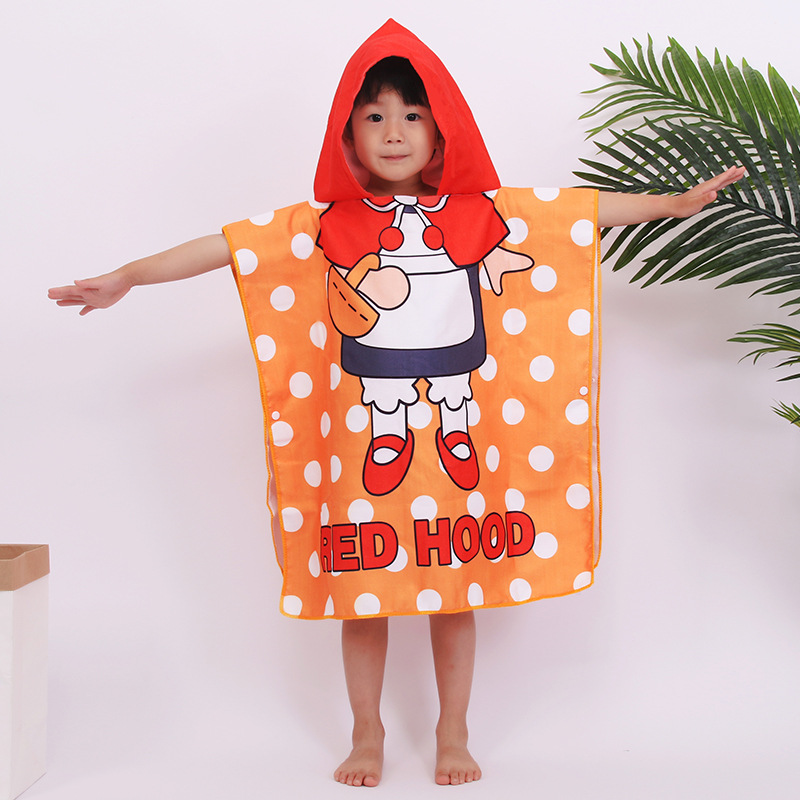  Hot Sales Personalized Cartoon Hooded Towel Kids Beach Towel