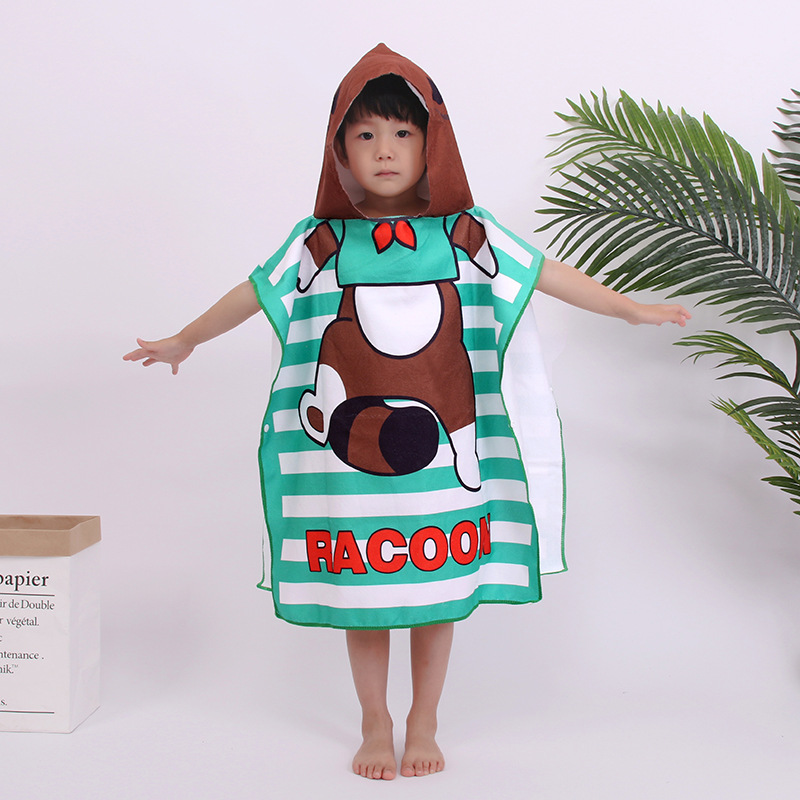  Hot Sales Personalized Cartoon Hooded Towel Kids Beach Towel
