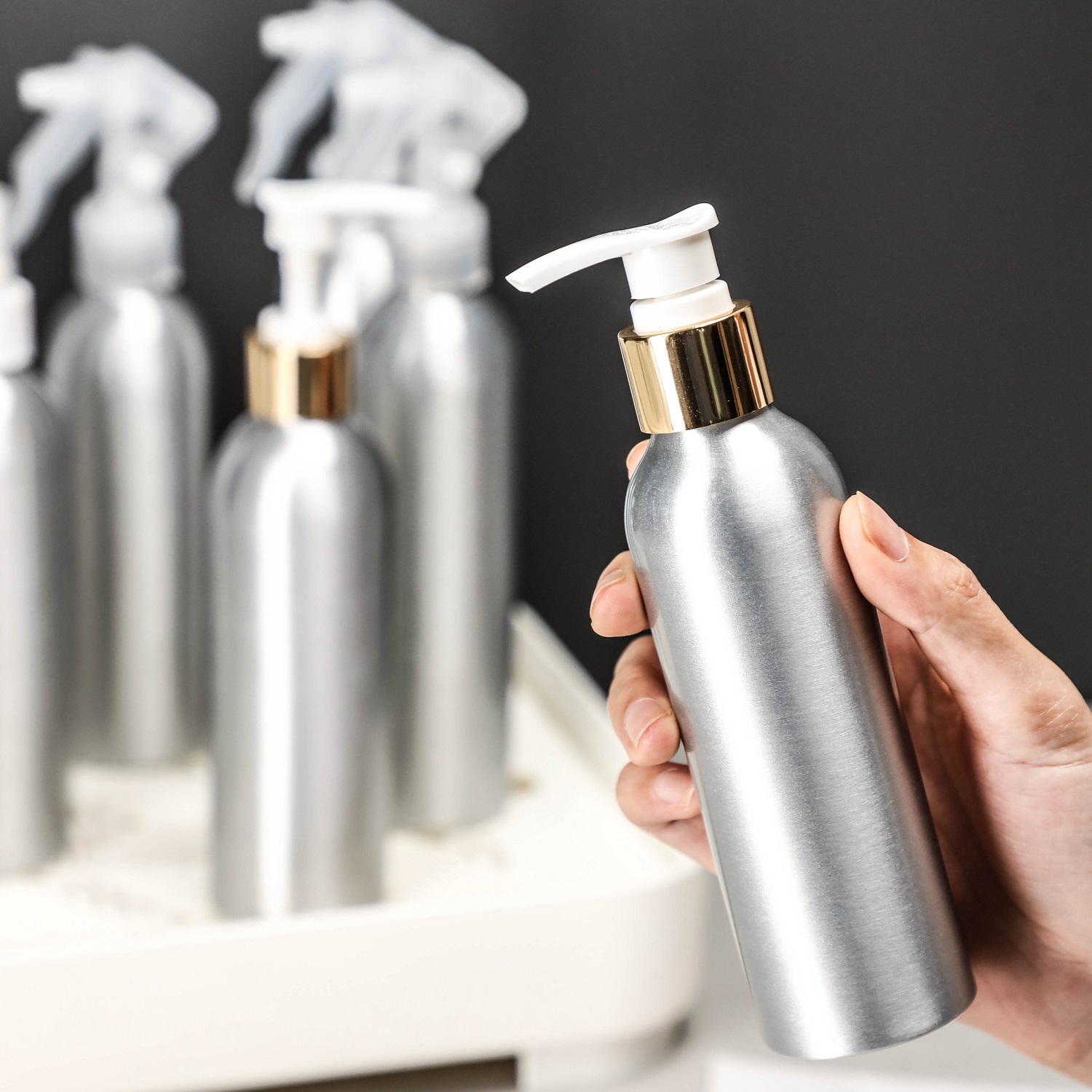 30ml 50ml 100ml 120ml 150ml 250ml  Cosmetic Empty Fine Mist pump Aluminum Spray Bottle With Trigger Sprayer