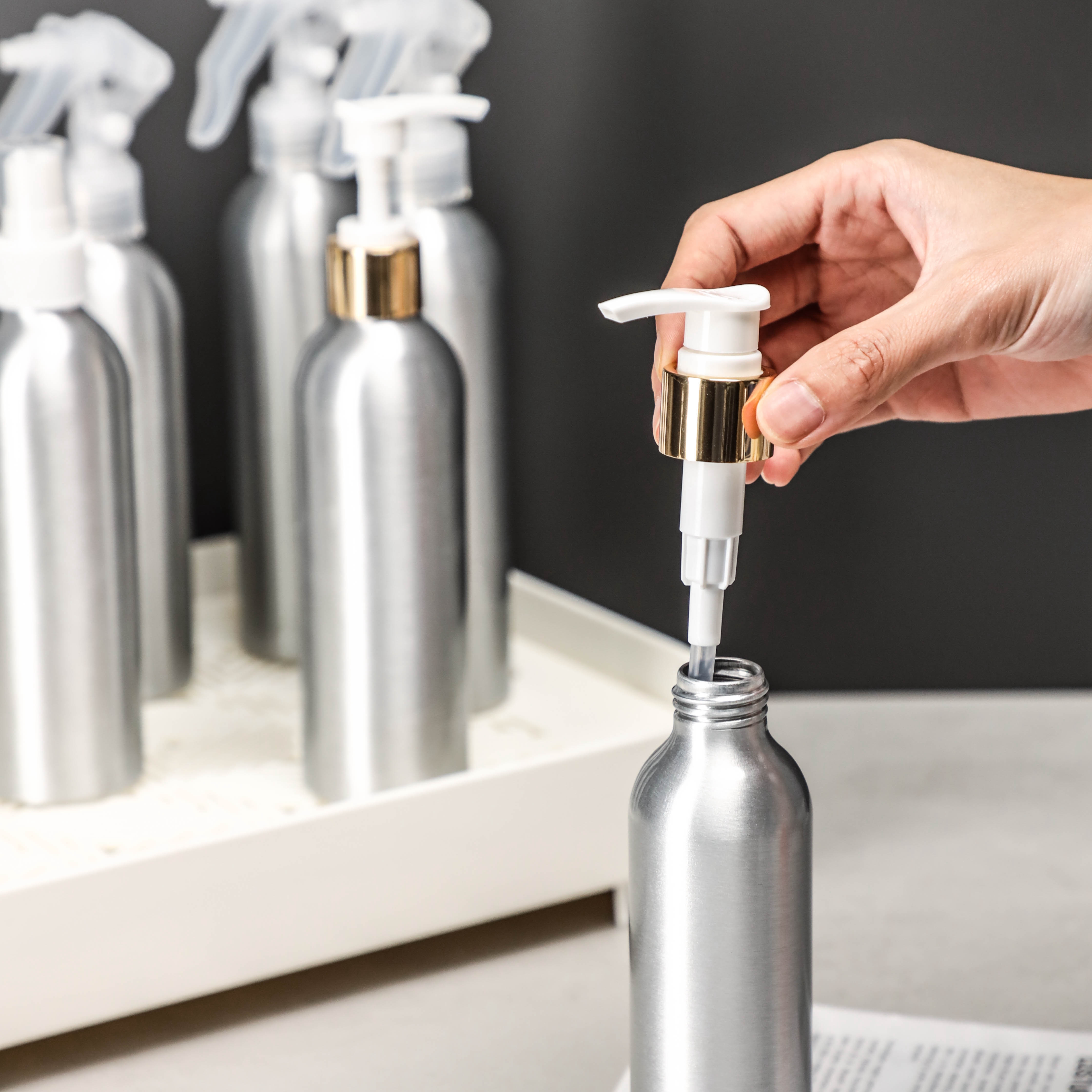 30ml 50ml 100ml 120ml 150ml 250ml  Cosmetic Empty Fine Mist pump Aluminum Spray Bottle With Trigger Sprayer