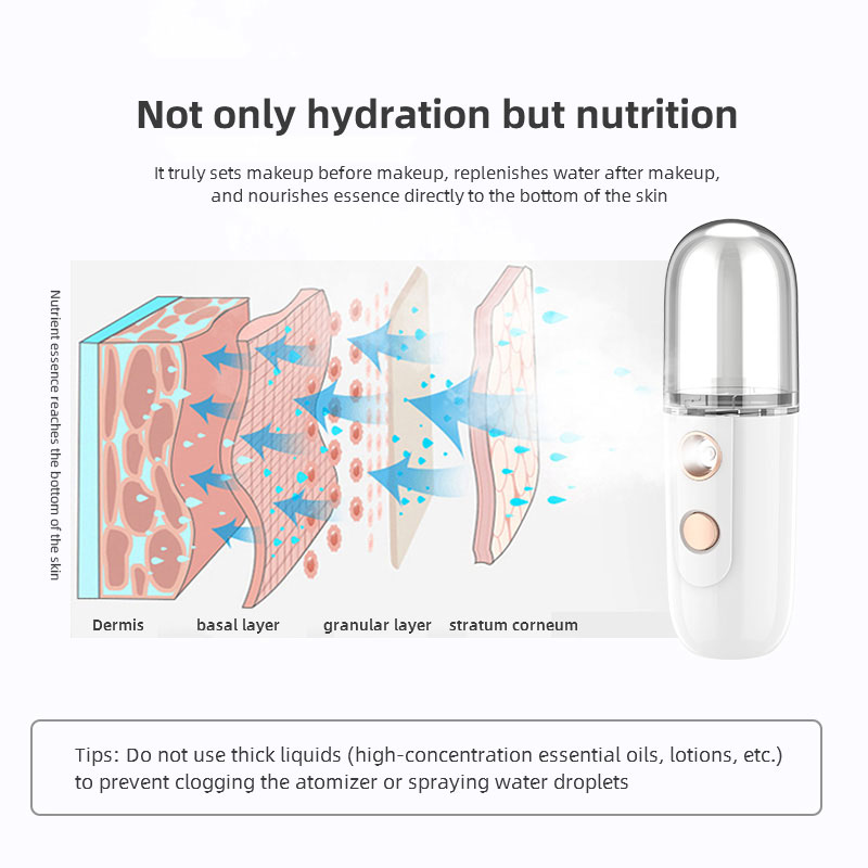  30ml Portable private label facial steamer handy electric fine water alcohol nano mist sprayer