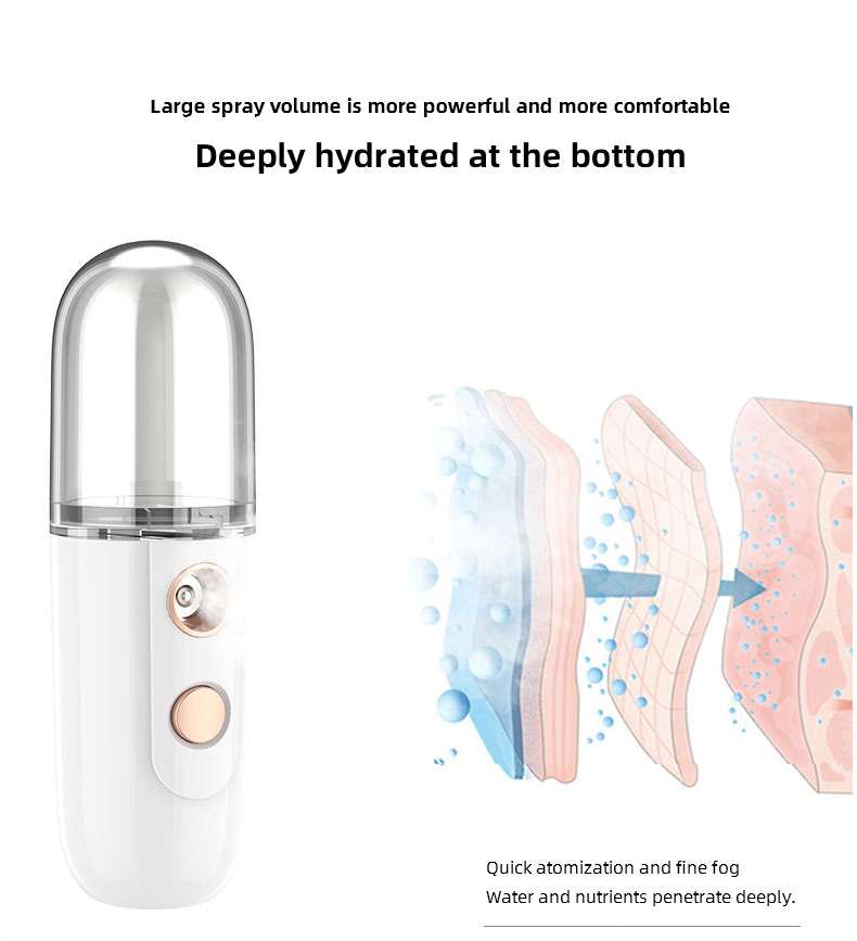  30ml Portable private label facial steamer handy electric fine water alcohol nano mist sprayer