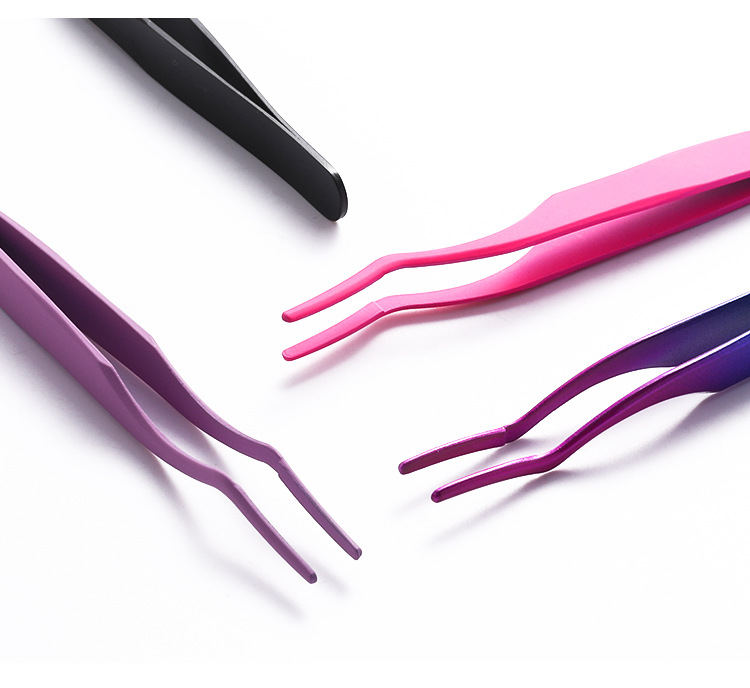   Private Label Stainless Steel Eyelash Eyebrow Applicator Tweezers
