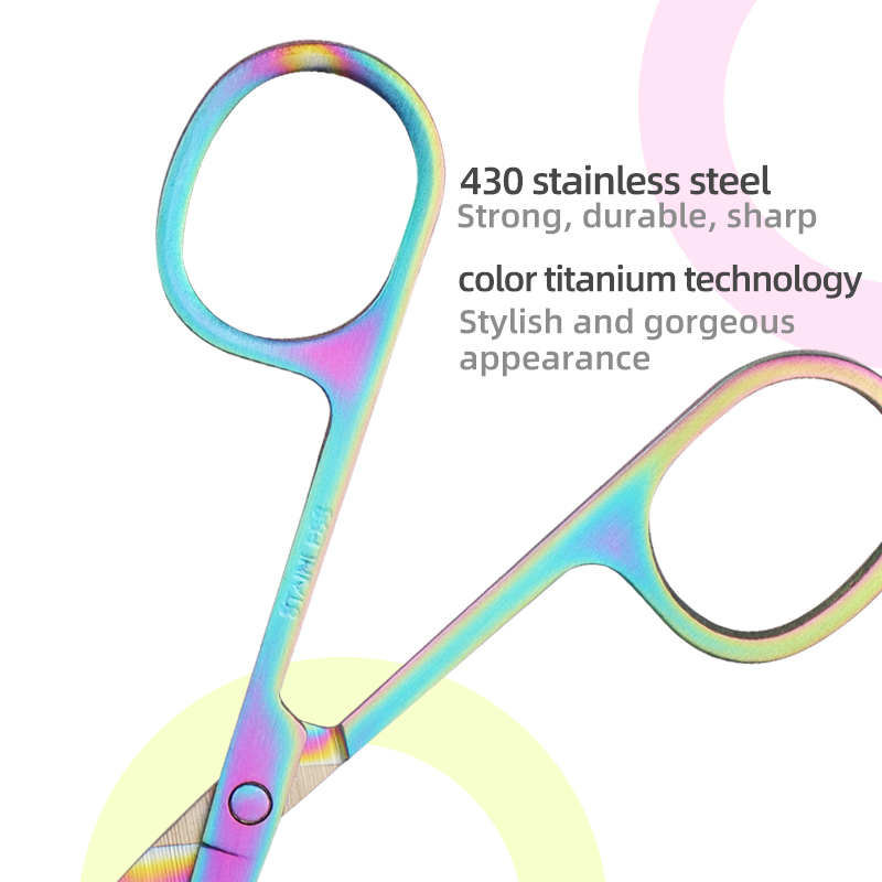 Good Beauty Assistant Rainbow Eyelash Scissors For Eyelash Extension Eyebrow Stainless Steel Make Up Scissors Private La
