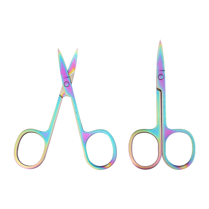 Good Beauty Assistant Rainbow Eyelash Scissors For Eyelash Extension Eyebrow Stainless Steel Make Up Scissors Private La