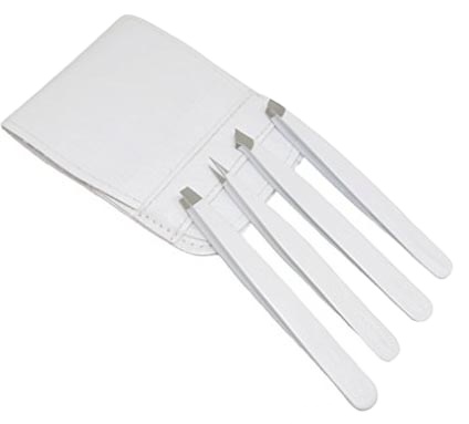 Professional And Personal Use Eyebrow Tweezers Set With Traveling Case Straight Slanted Eyebrow Tweezers