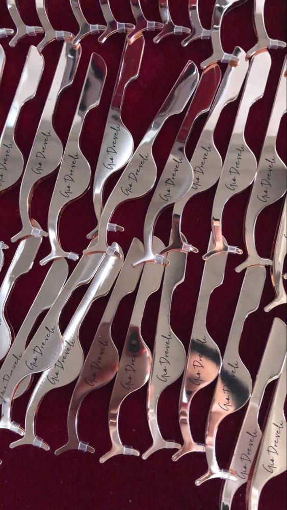   can be printed Stainless Steel Eyelash Tweezer&Clip for Eyelash Extension