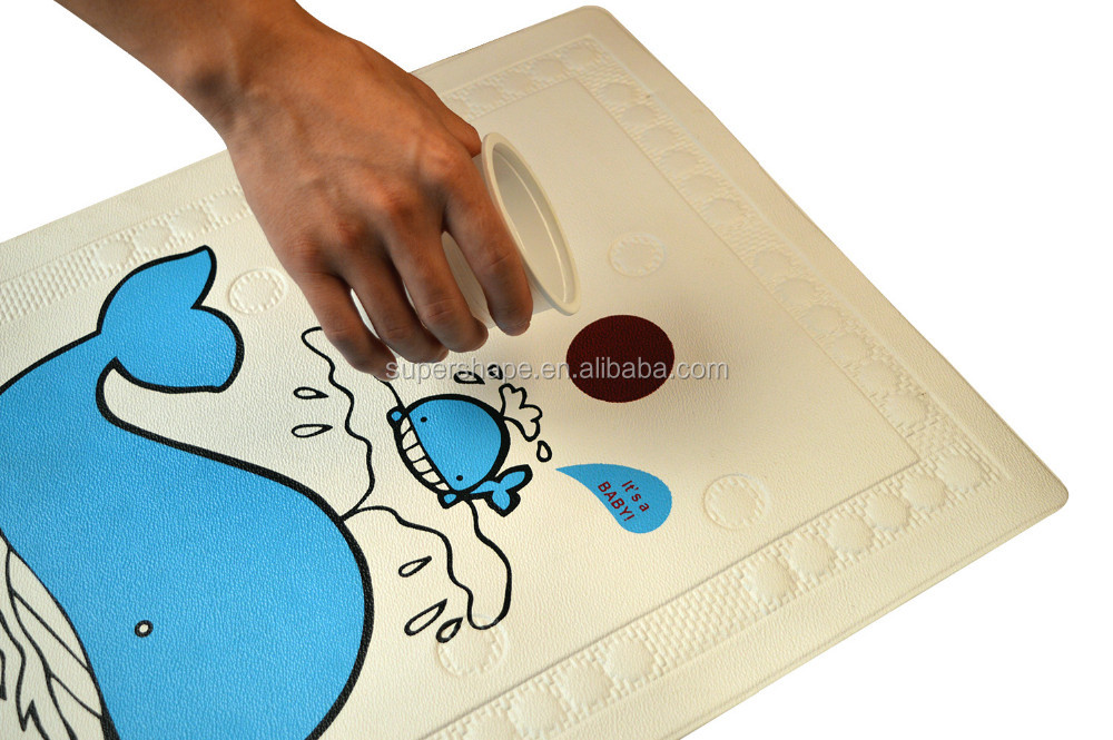 Heat sensor bath floor mat hot warning baby mildew resistant shower mat