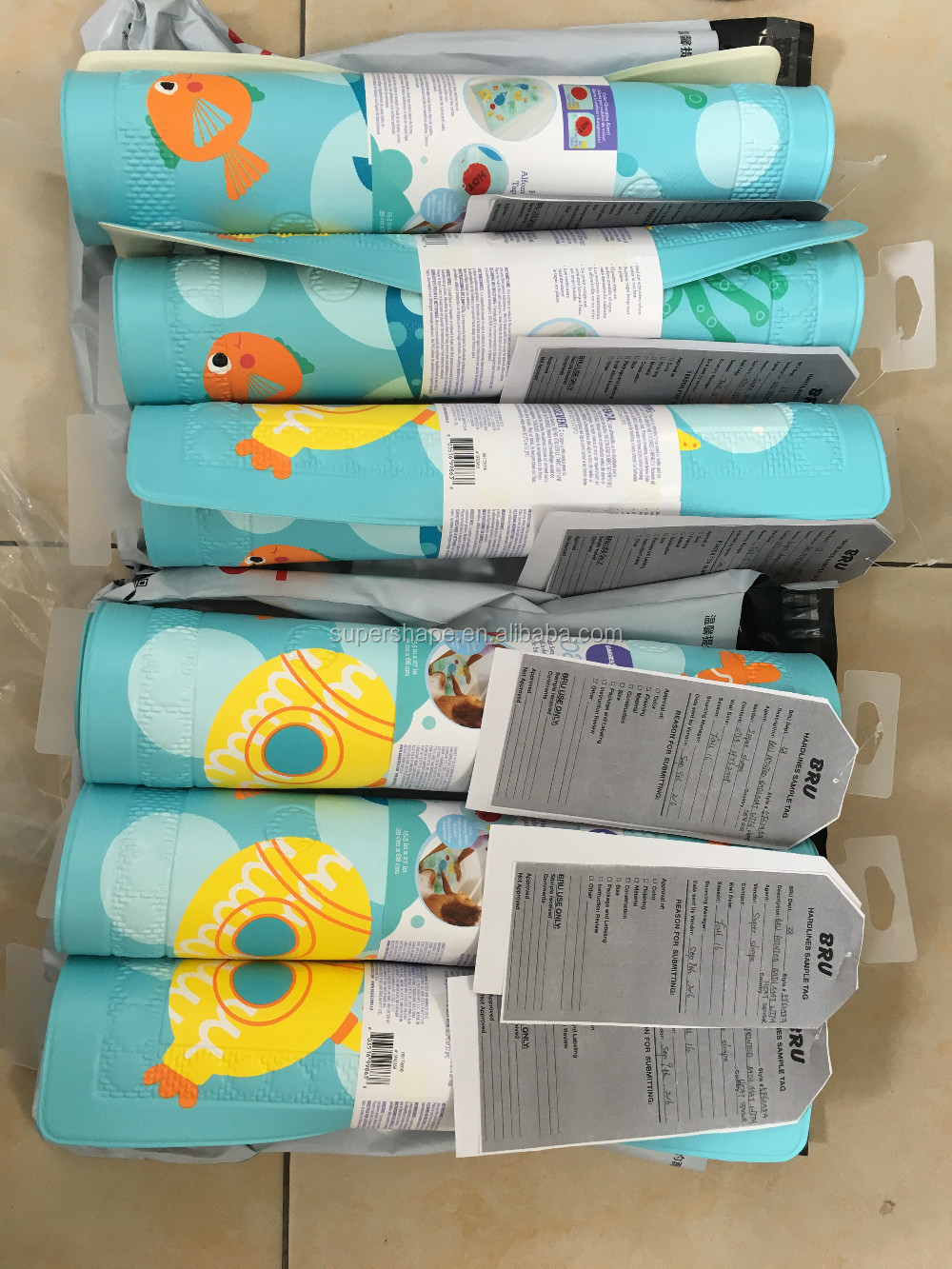 Heat sensor bath floor mat hot warning baby mildew resistant shower mat