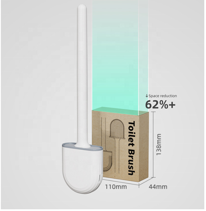 Wall Mount Flexible TPR Silicone Toilet Brush and Holder