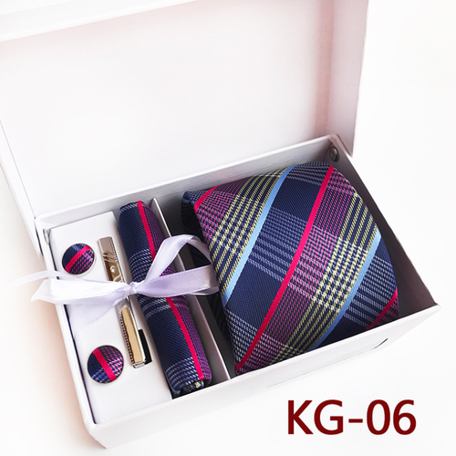 Stripe Neckties with Pocket Squares Casual Men Ties and Hanky Set Tie Clip Pocket Square and Cufflink Set Gift Box
