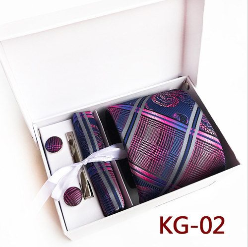 Stripe Neckties with Pocket Squares Casual Men Ties and Hanky Set Tie Clip Pocket Square and Cufflink Set Gift Box